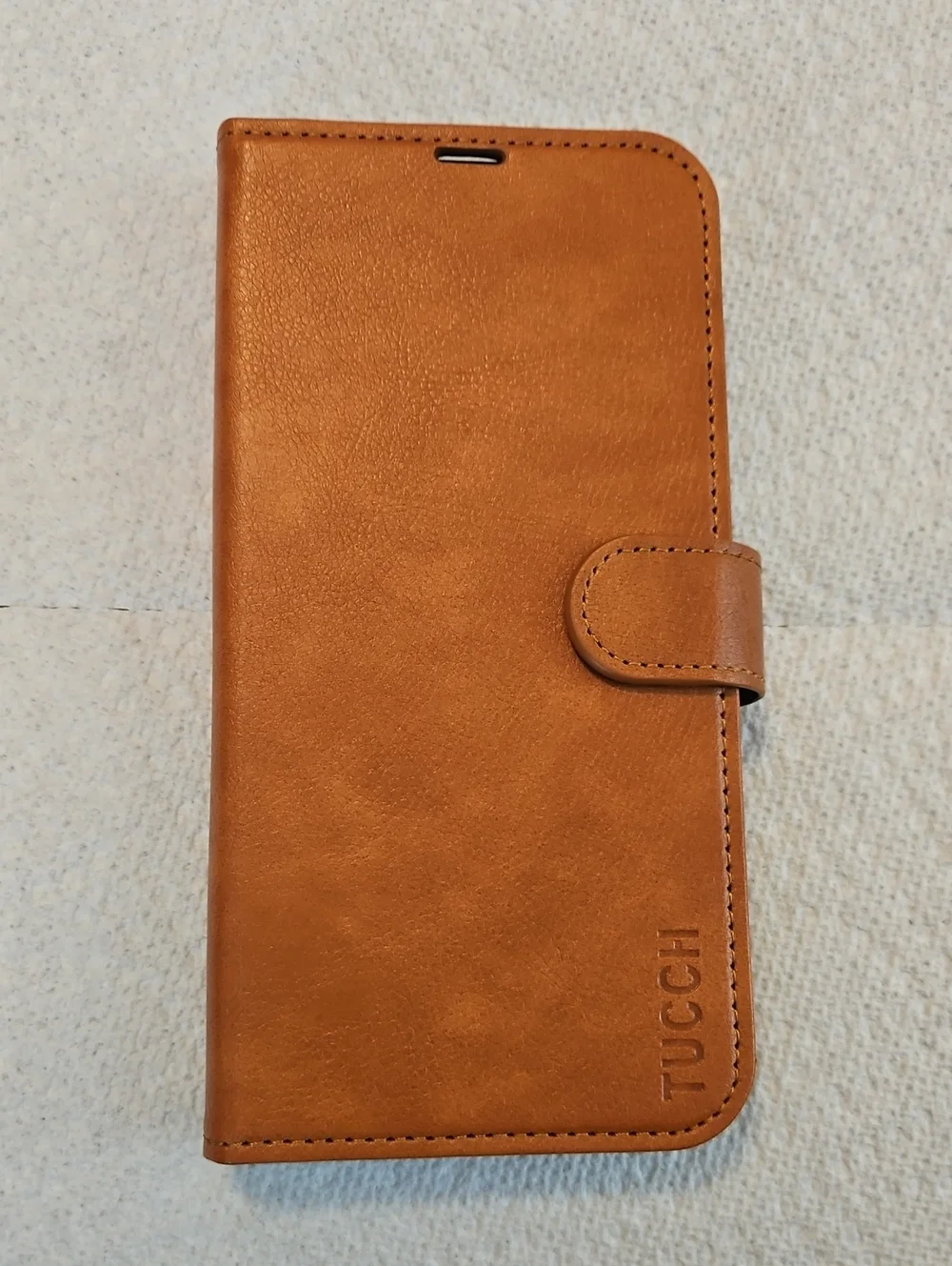 TUCCH Camel Faux Leather Wallet Folio Phone Case Magnetic Closure Card Holder OS